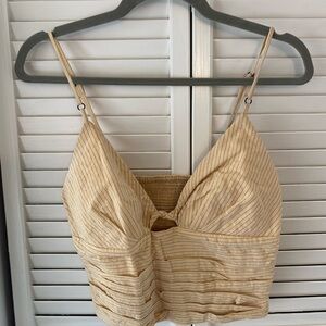 Zara Beige Striped Camisole Top